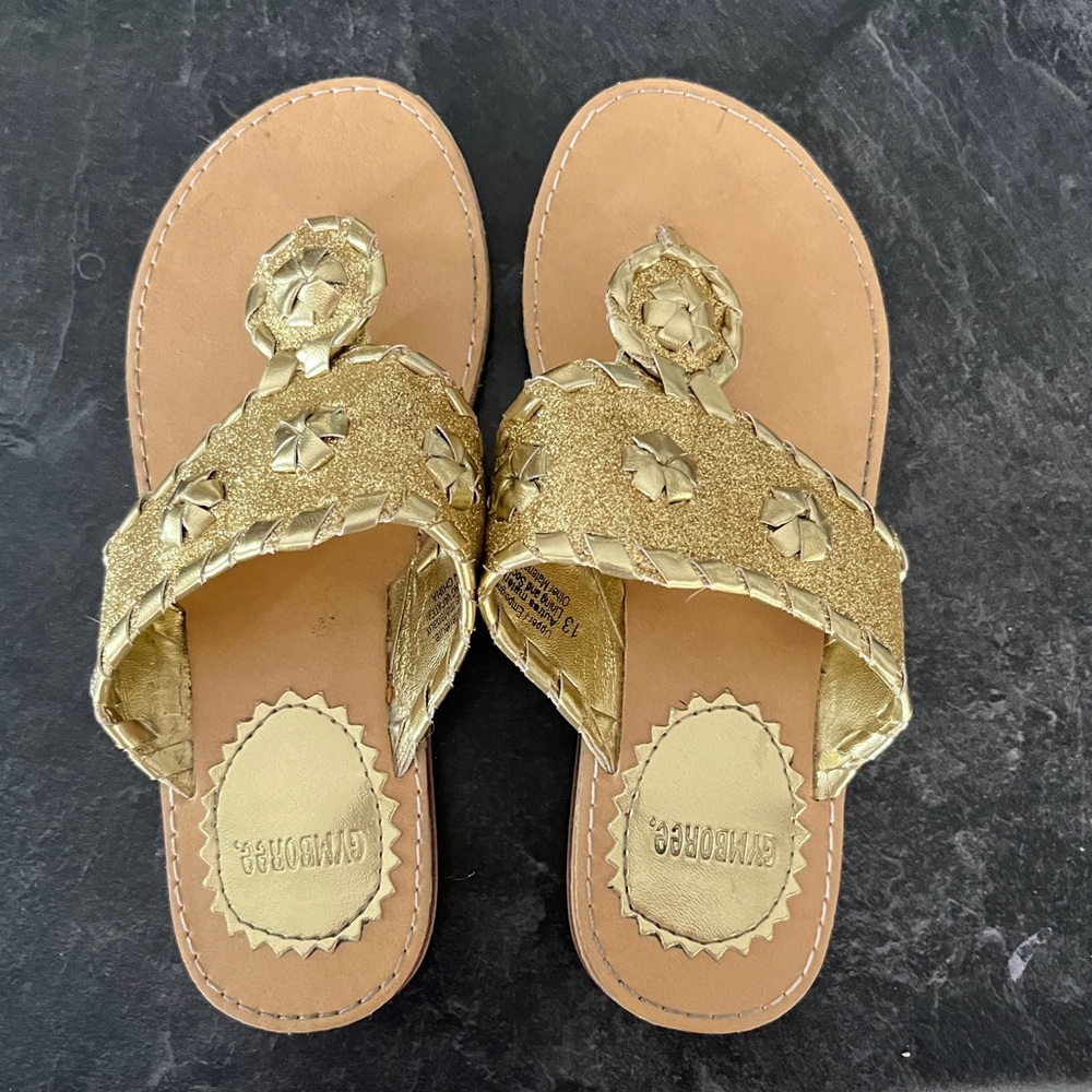 Gymboree gold sandals size 13 girls